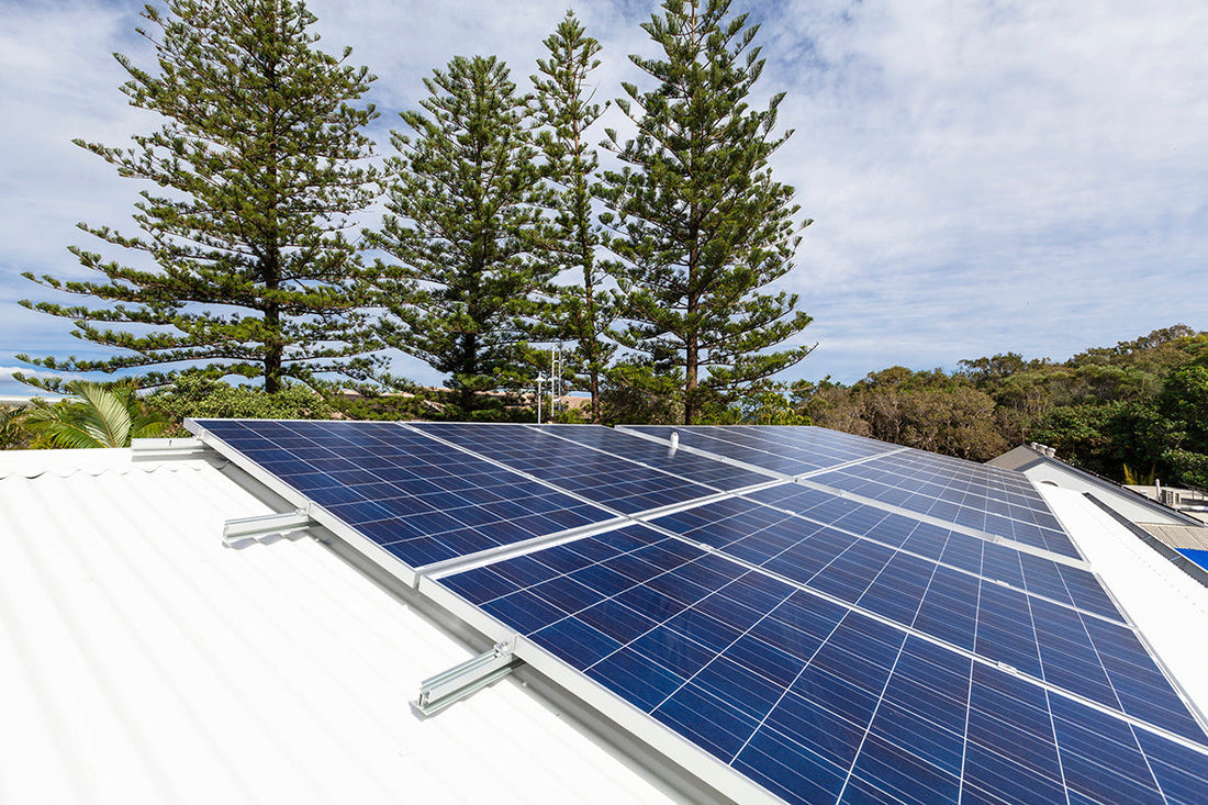 Solar panels on the roof of a house